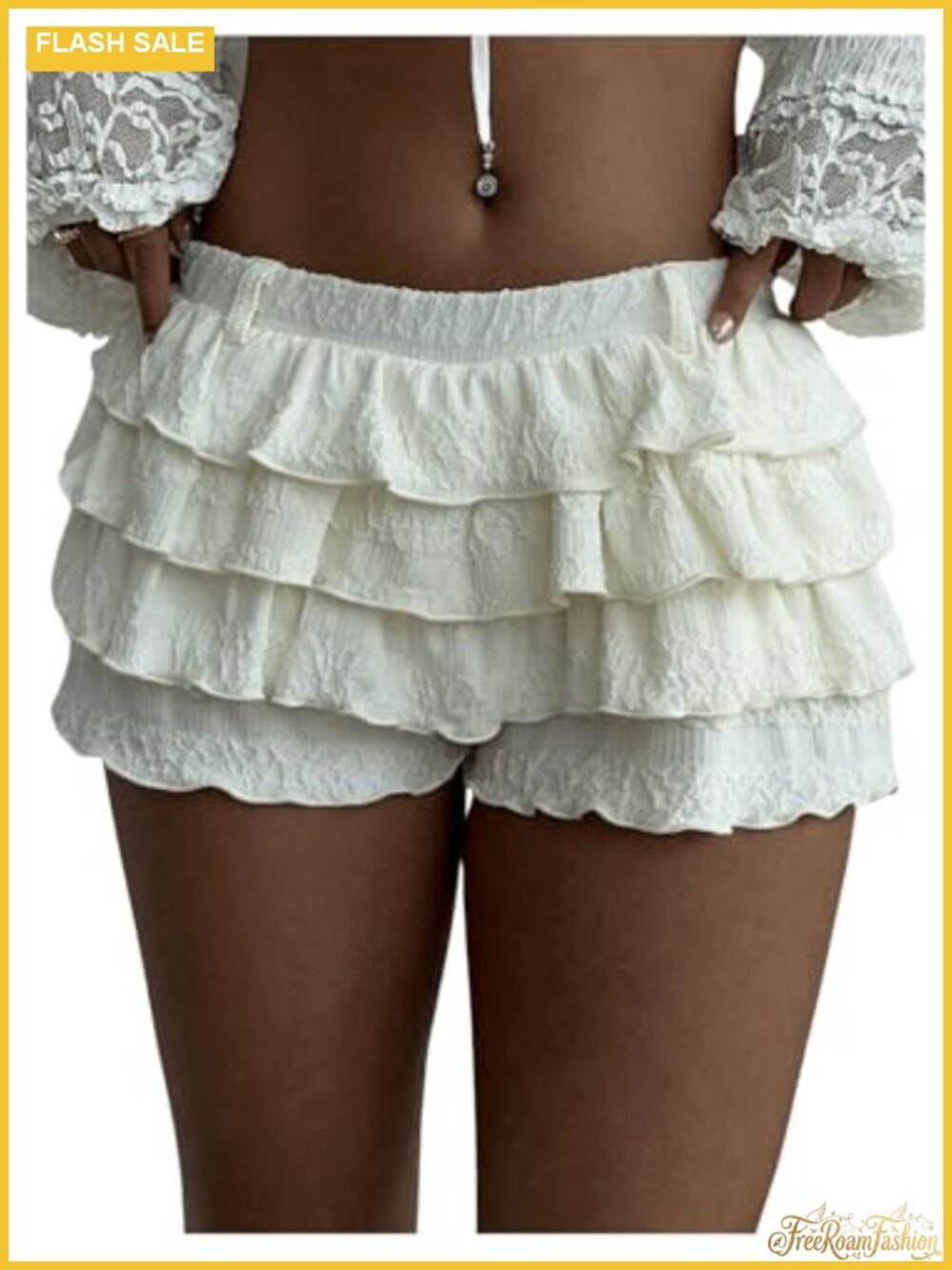Women's Y2K Ruffle Shorts Frilly Micro Mini Low Rise Bloomers Party Club